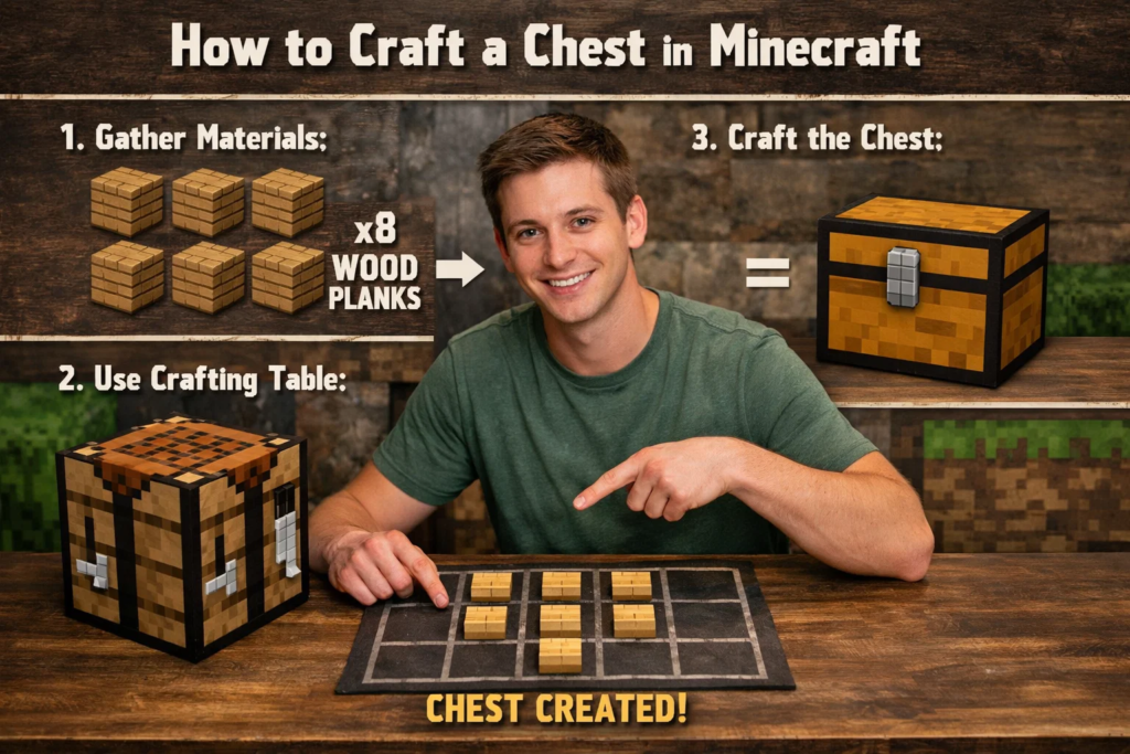 how to craft a chest in minecraft