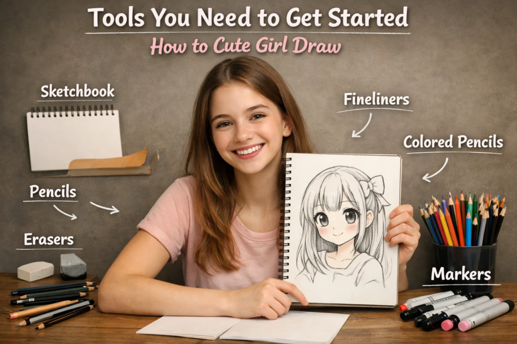 how to draw a cute girl